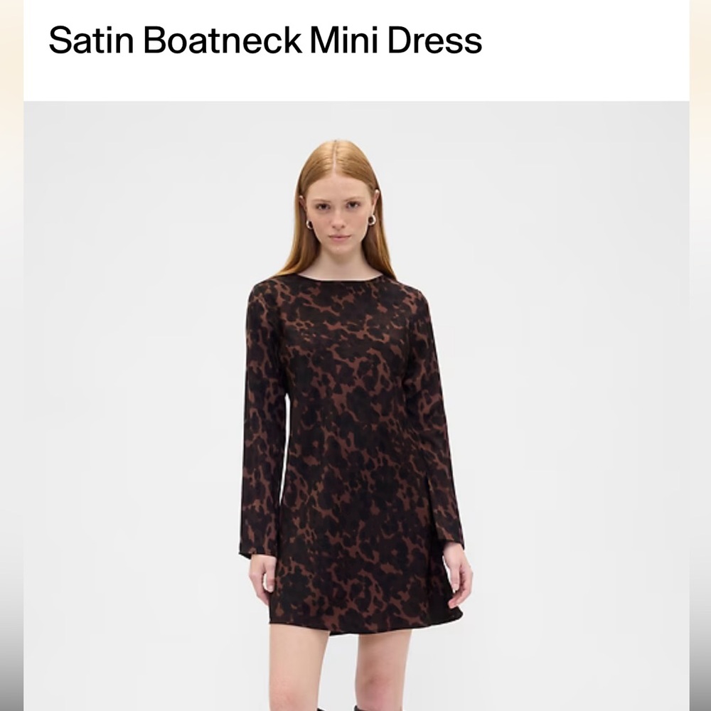 GAP Satin Boatneck Mini Dress